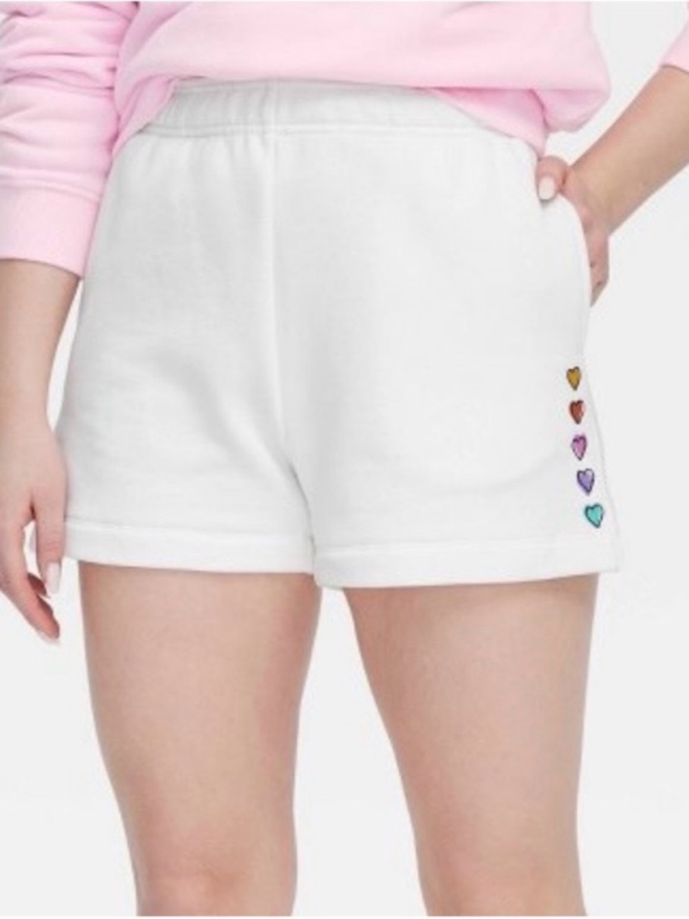🆕- Roller Rabbit x Target Women's Disco Hearts Shorts White - Size: small